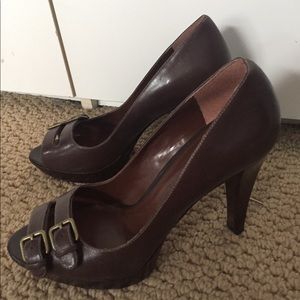 Marc Fisher open toe heels - brown